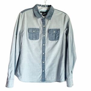 🟢Tommy Hilfiger Blue Cotton Button Down SP